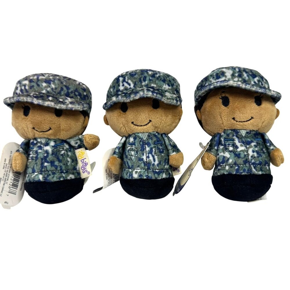 Hallmark Itty Bittys Camo Boy & Girl(s) Plush Set Of 3 Collectible Military NOS
